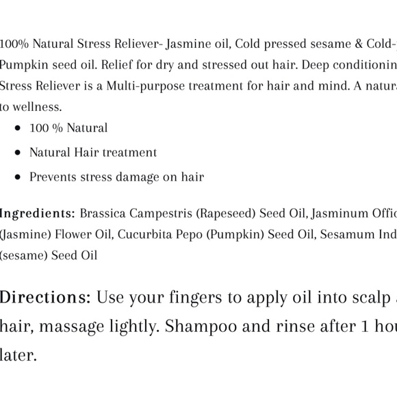 Stress Reliever Natural Hair Oil - Picture 3 of 4
